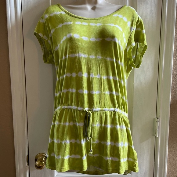 Michael Kors lime white tie dye shirt medium - Picture 1 of 6